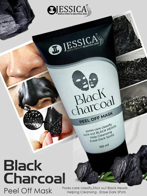 Jessica – Black Charcoal Peel Off Mask – 150ml - beautysweetie